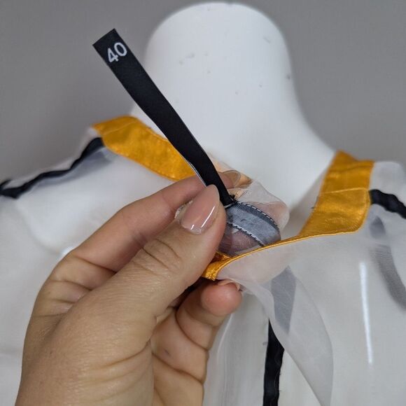 Liviana Conti Sheer Overlay Dress IT 40 / US 4-6 White See through Layering - Picture 10 of 11